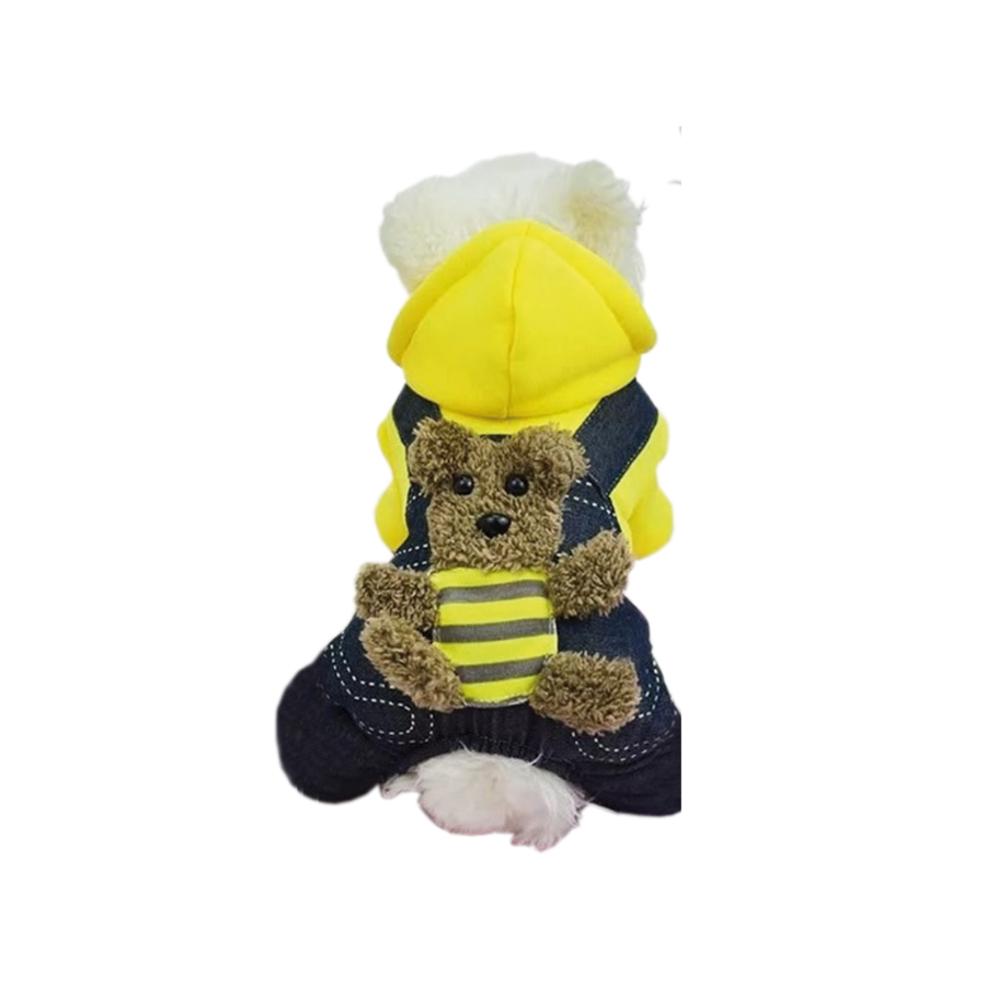 Canguro de jean con Oso de Peluche